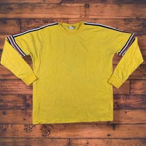 Urban outfitters yellow long sleeve mens unisex red white black stripes Medium M